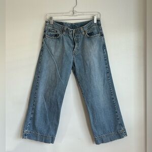 Y2K Lucky Brand Cropped Cotton Capris Straight Leg Jeans 90s Vintage 8/29